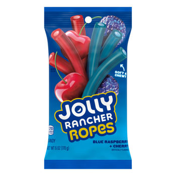 Jolly Rancher Ropes Blue Raspberry & Cherry Flavored Candy 6oz
