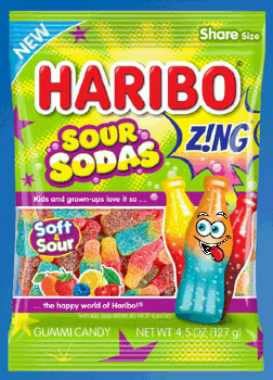Haribo Peg Bag Zing Sour Sodas 4.5oz