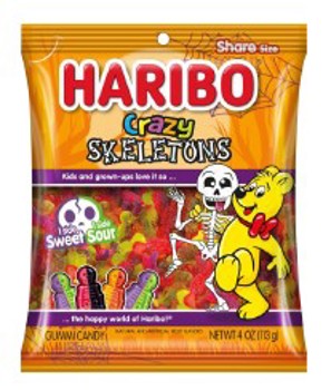 Haribo Peg Bag Halloween Crazy Skeletons 4oz