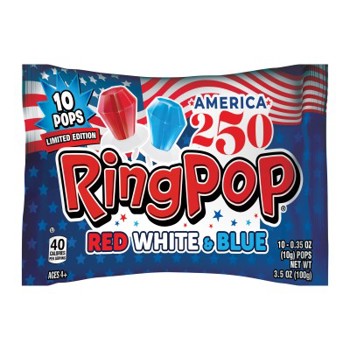 Ring Pop Red White & Blue 10ct 3.5oz Bag