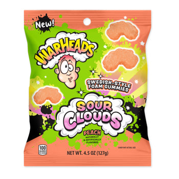 Warheads Sour Clouds Peg Bag Peach 4.5oz