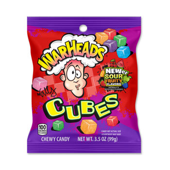 Warheads Cubes Value Peg Bag 3.5oz