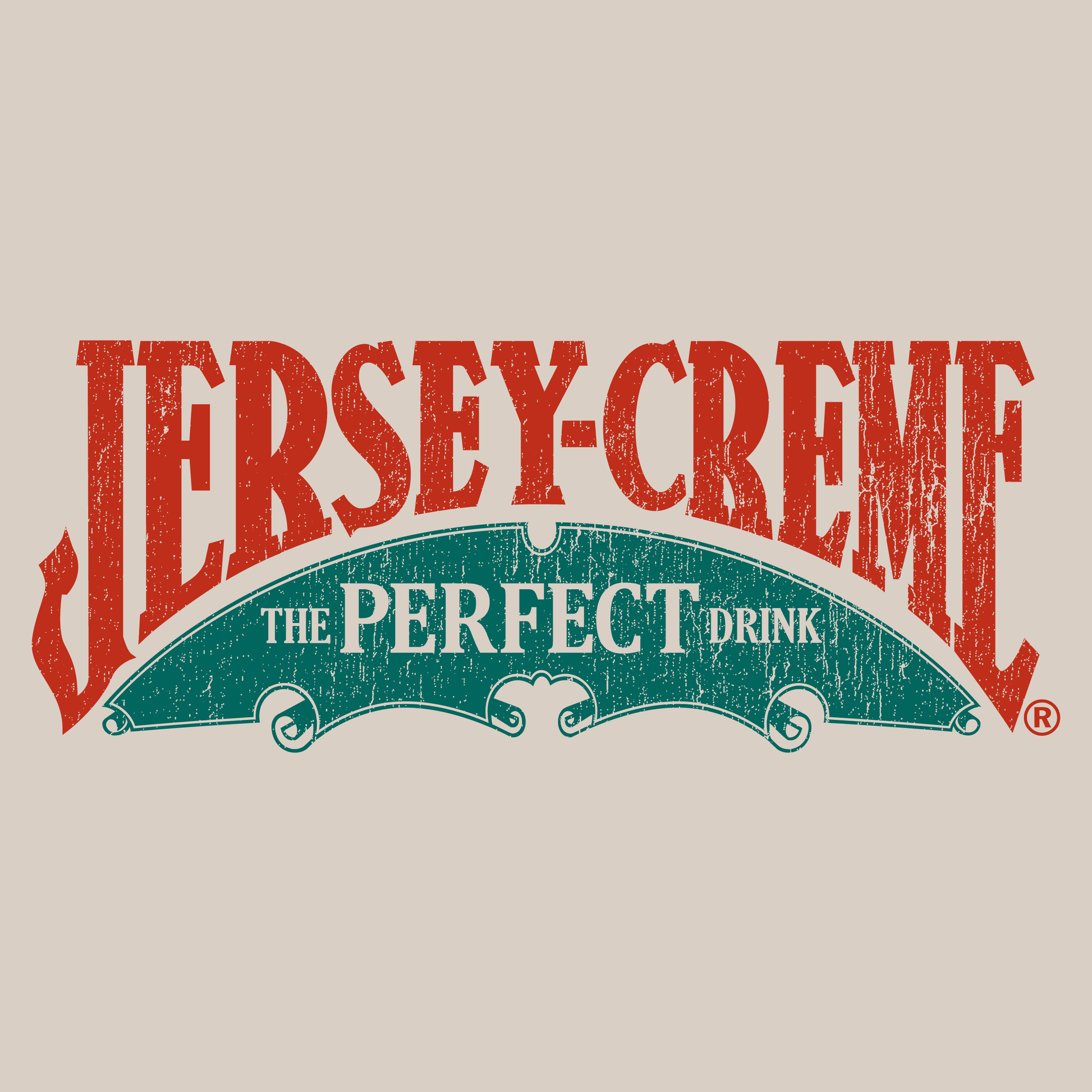 Vintage Jersey Creme® The Perfect Drink artwork featuring nostalgic soda branding, retro typography, and classic beverage advertising.
