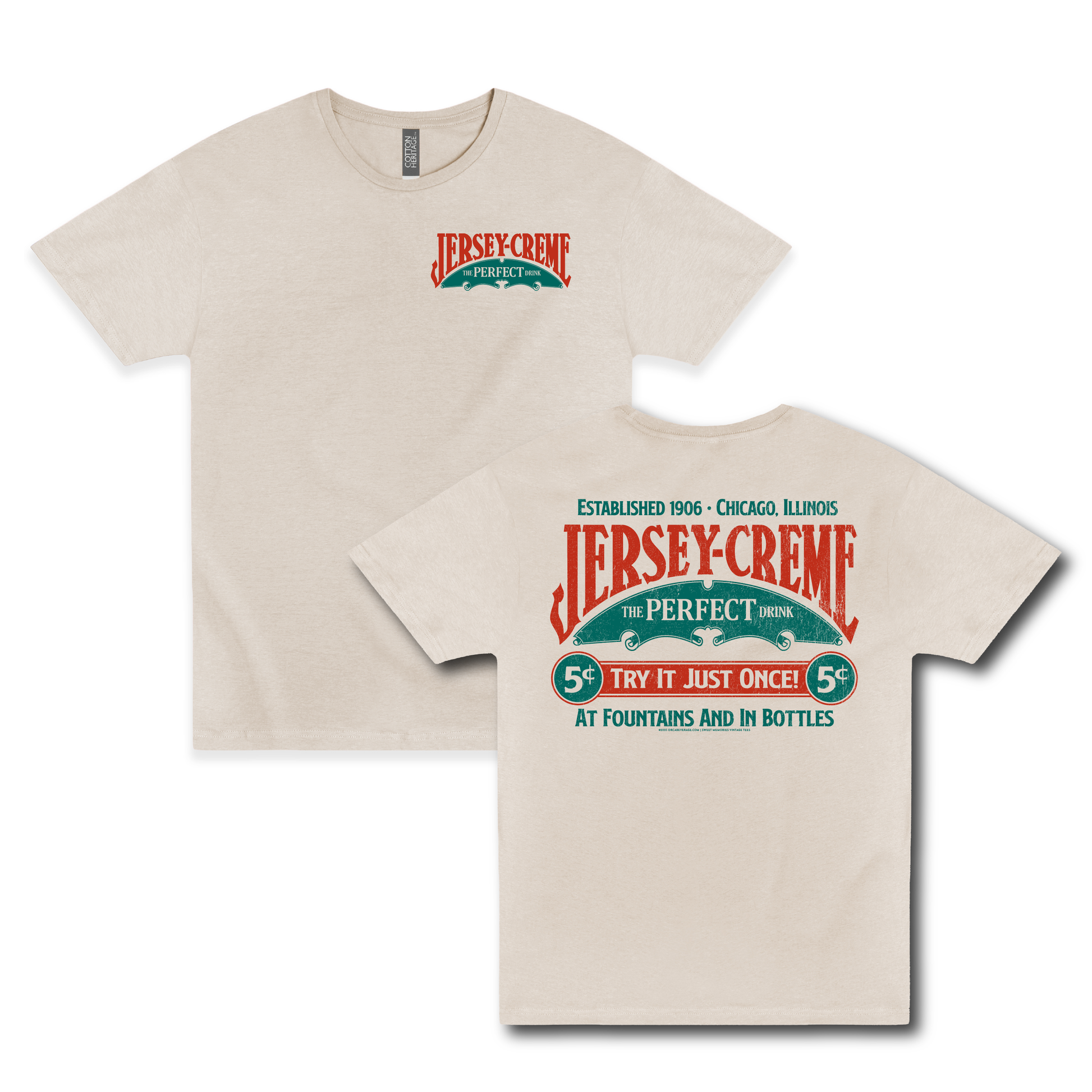 Jersey Creme® The Perfect Drink Tee featuring vintage soft drink artwork on an officially licensed unisex graphic shirt.