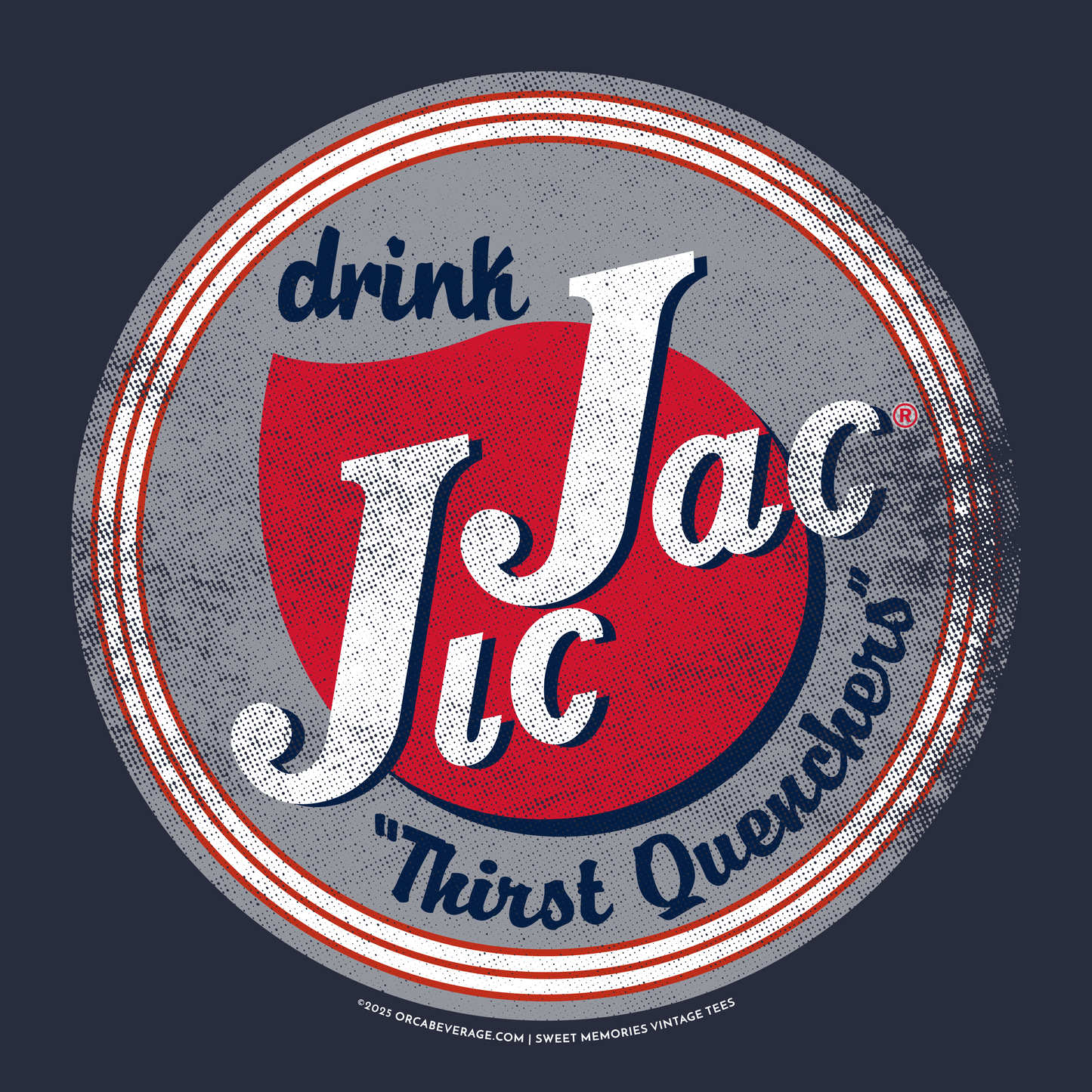 Vintage Jic Jac® Drink! Thirst Quenchers artwork featuring nostalgic soda branding, retro typography, and classic beverage-inspired advertising.