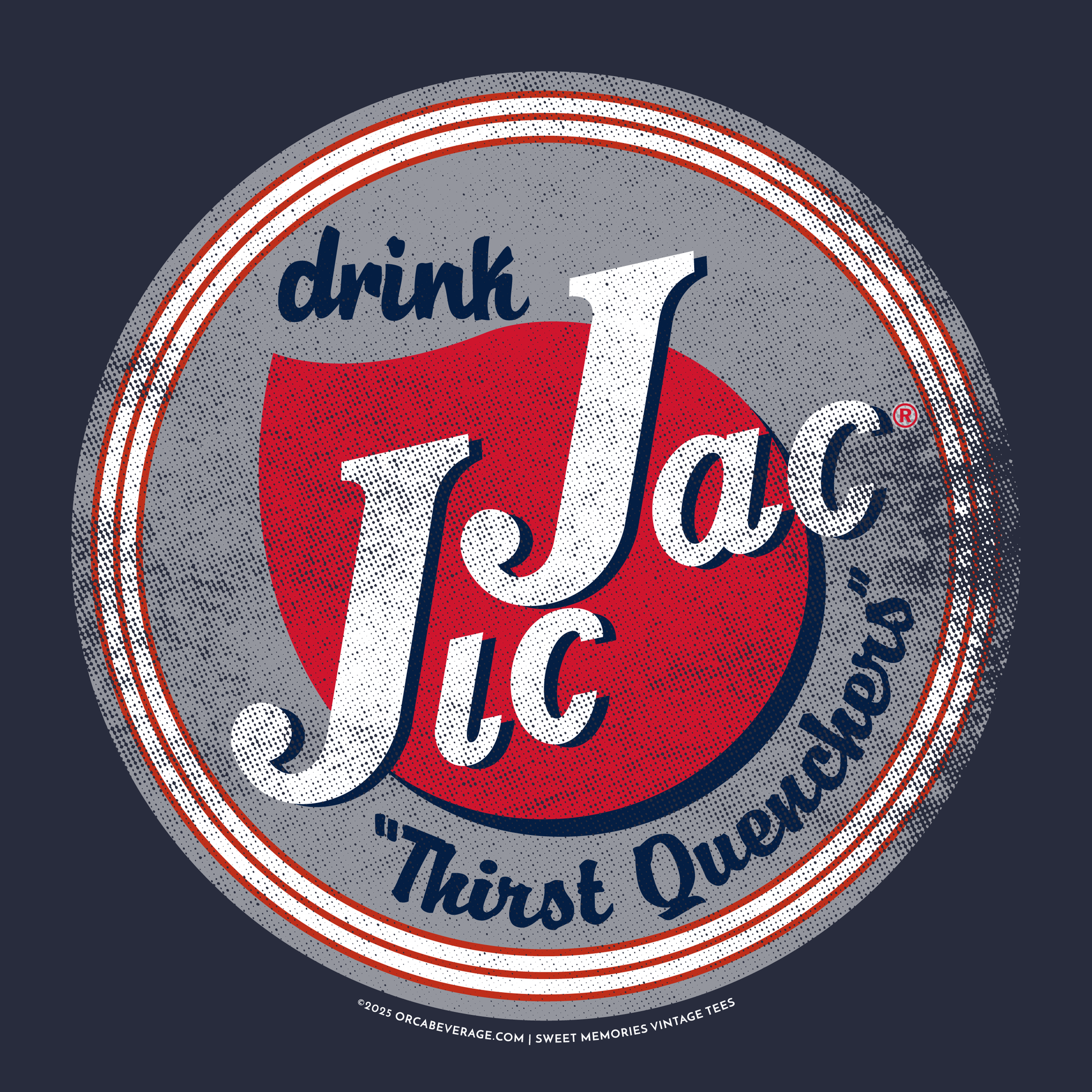 Vintage Jic Jac® Drink! Thirst Quenchers artwork featuring nostalgic soda branding, retro typography, and classic beverage-inspired advertising.