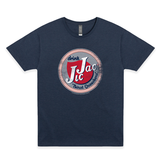 Jic Jac® Drink! Thirst Quenchers Tee featuring vintage soda and beverage-inspired artwork on an officially licensed unisex graphic shirt.