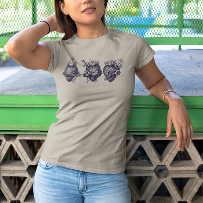 women’s holy family hearts catholic shirt styled casually faith inspired outfit