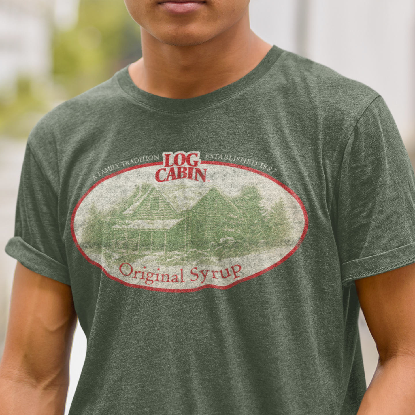 unisex log cabin syrup vintage shirt styled casually nostalgic breakfast outfit