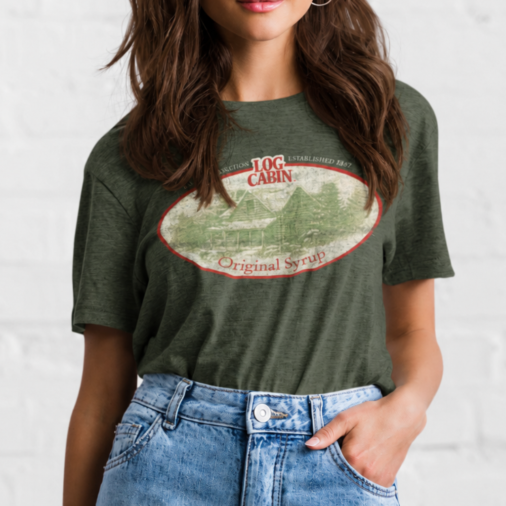 unisex log cabin syrup vintage shirt styled casually nostalgic breakfast outfit