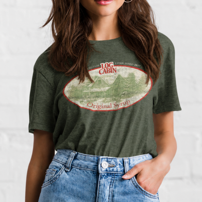 unisex log cabin syrup vintage shirt styled casually nostalgic breakfast outfit