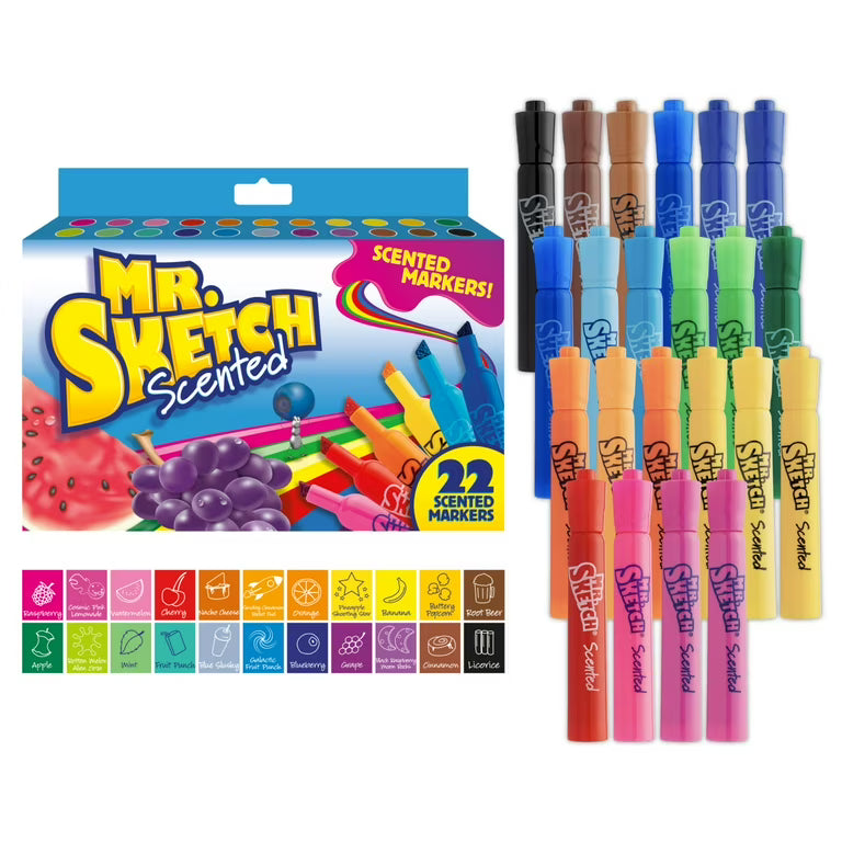 Mr. Sketch Scented Markers- Chisel Tip Assorted Colors 22 Count – Sweet ...
