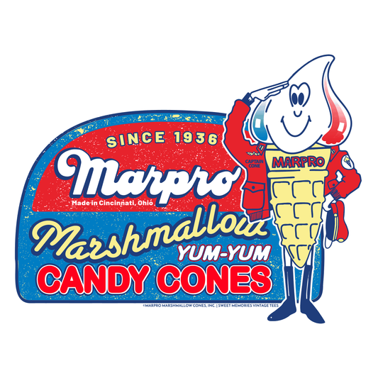 marpro marshmallow cones vintage graphic t shirt retro candy dessert logo unisex tee artwork