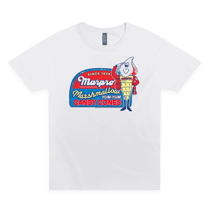 marpro marshmallow cones vintage graphic t shirt retro candy dessert logo unisex tee