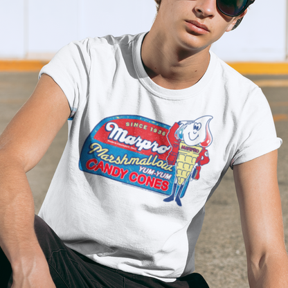 unisex marpro marshmallow cones t shirt styled casually retro dessert brand outfit nostalgic look