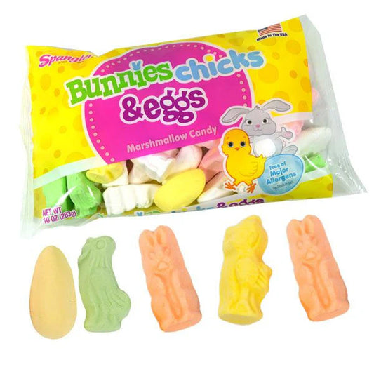 Marshmallow Bunnies, Chicks, Eggs Assortment- 10oz