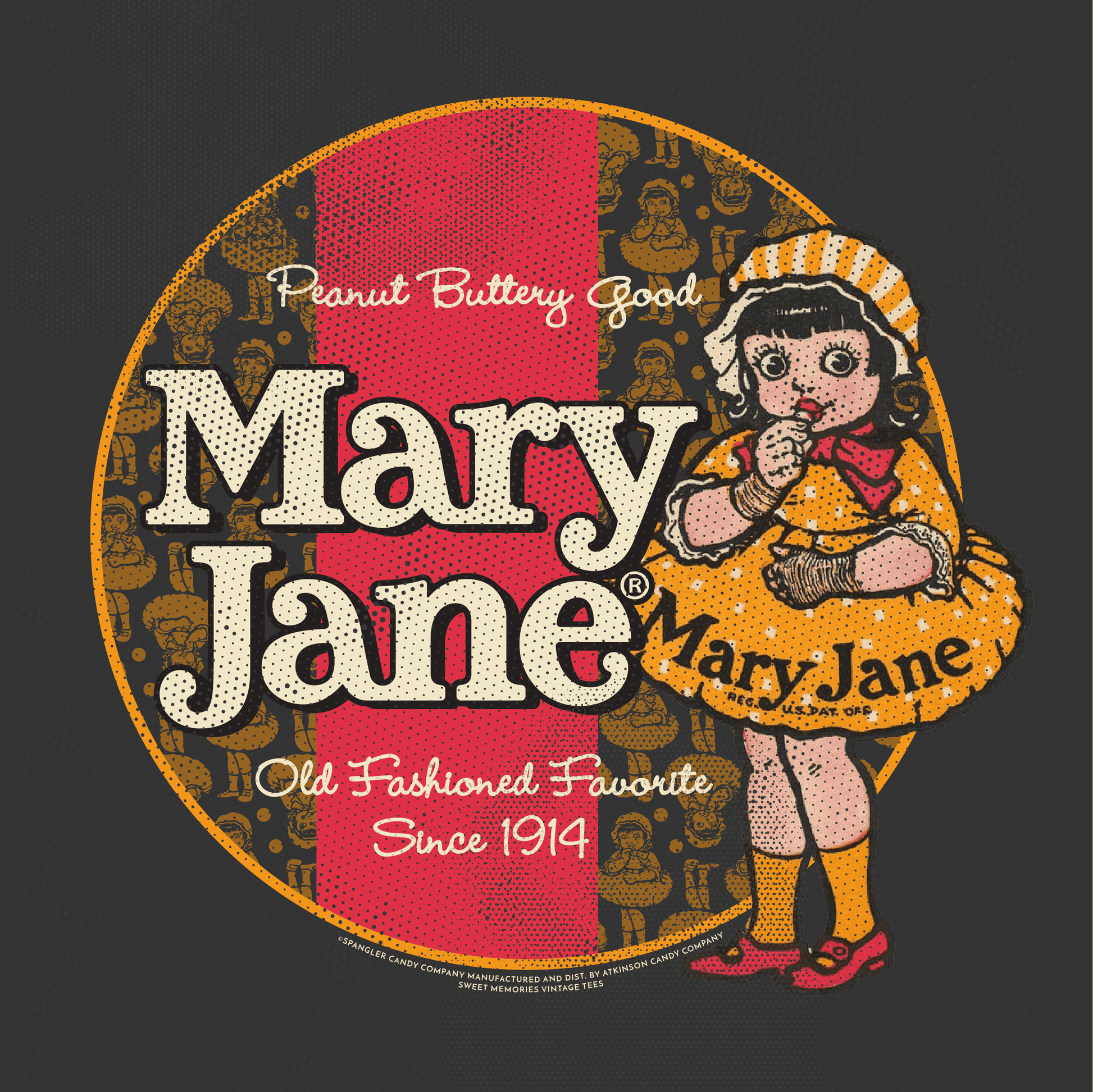 mary jane vintage candy logo graphic t shirt retro sweets brand unisex tee artwork