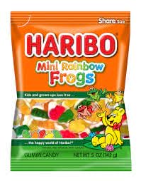 Haribo Peg Bag Mini Rainbow Frogs 5oz