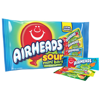 Airheads Mini Bars 12oz Laydown Bags Assorted Sours