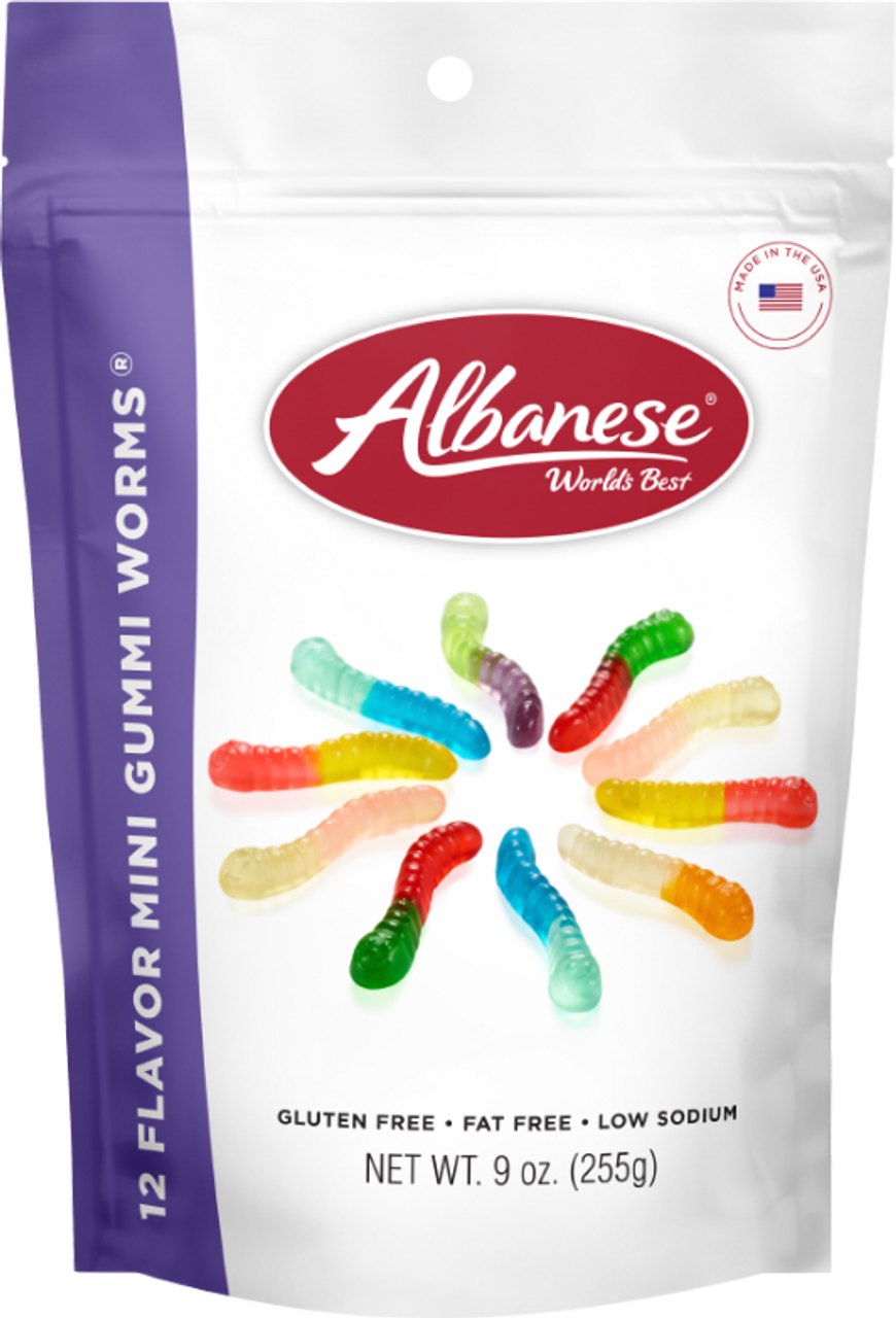 Albanese Gusset Bag Mini Gummy Worms 12 Flavors 9oz