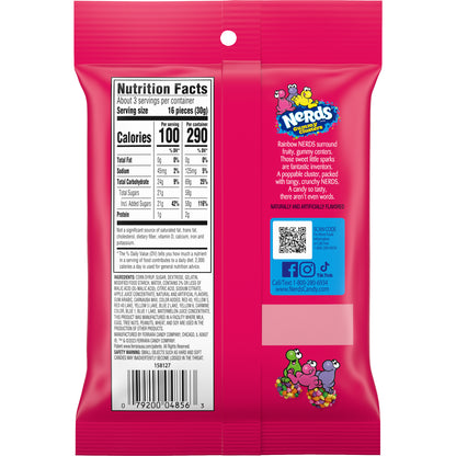 Nerds Gummy Clusters Rainbow 3oz Peg Bag