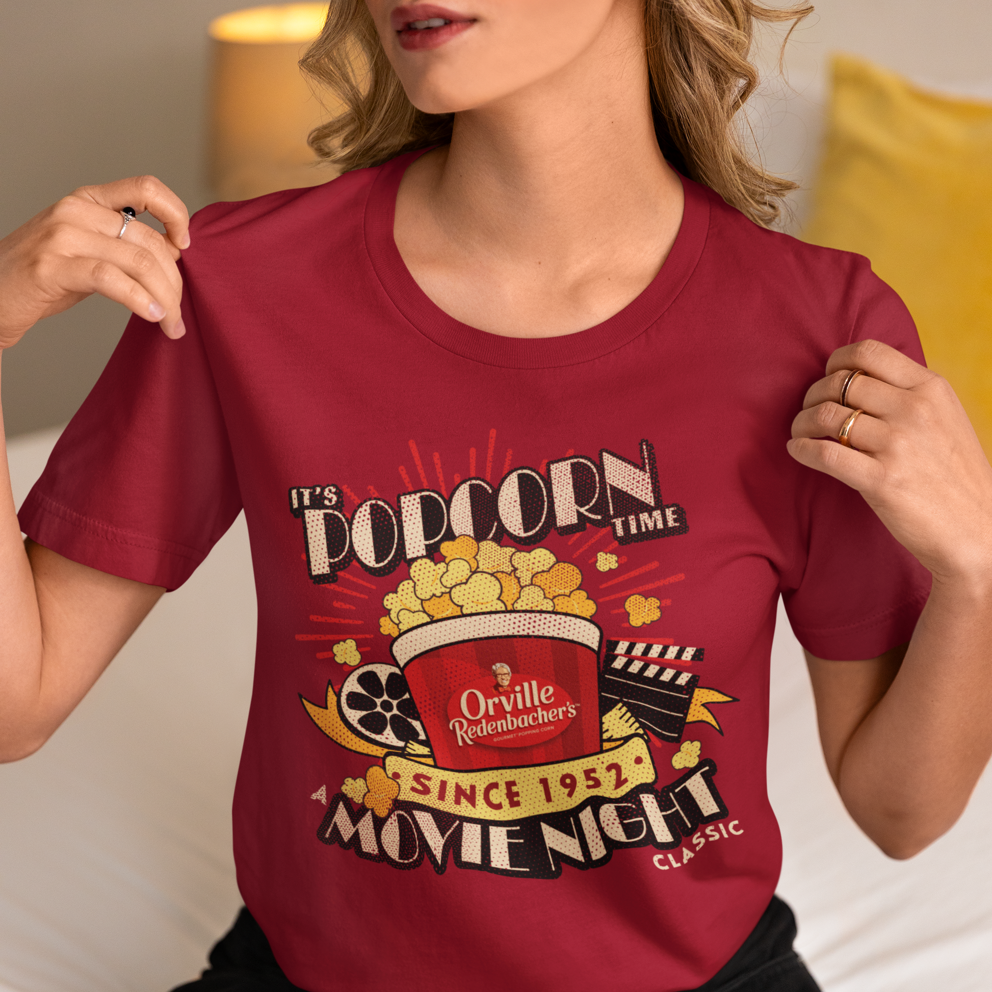 unisex orville redenbachers movie night shirt styled casually retro snack outfit