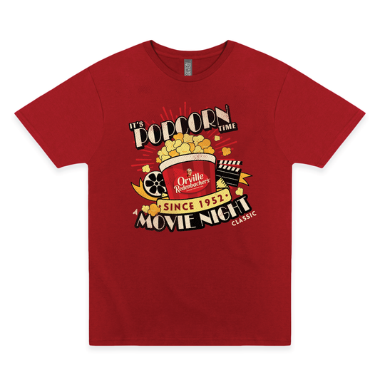 orville redenbachers movie night graphic t shirt officially licensed vintage popcorn unisex tee