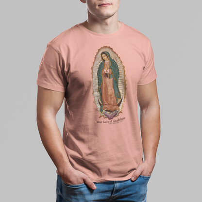 unisex our lady of guadalupe shirt styled casually catholic faith inspired outfit