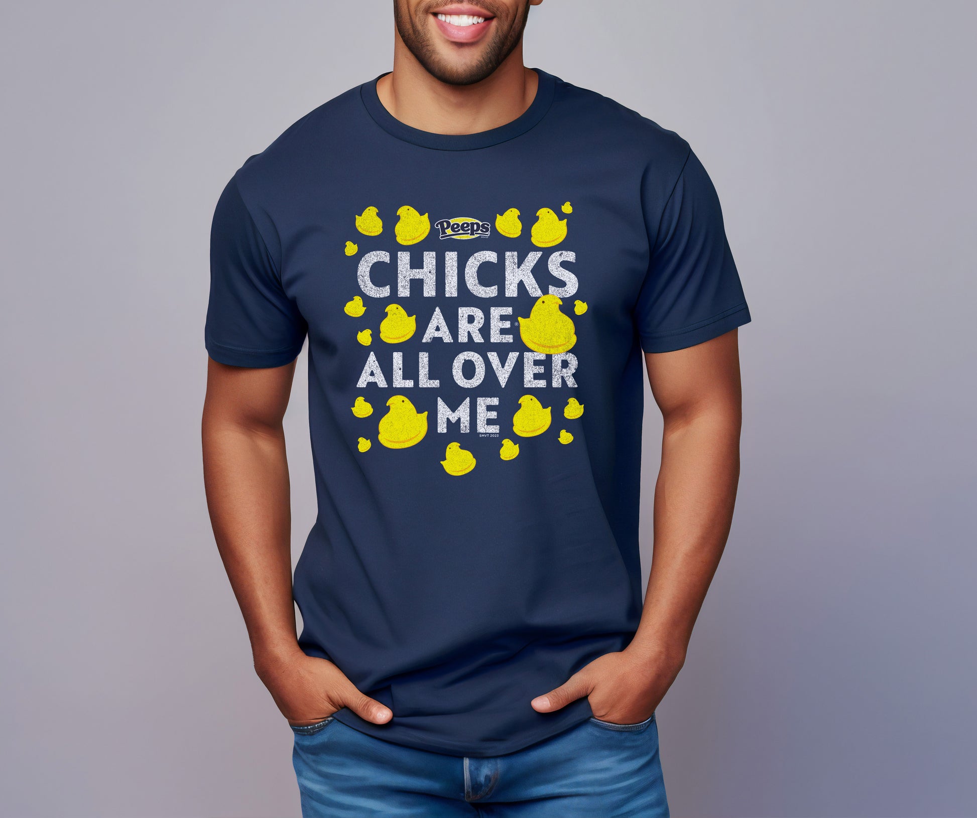 unisex peeps chicks are all over me shirt styled casually fun candy lover outfit