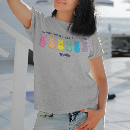unisex peeps inside were all the same shirt styled casually fun candy lover outfit