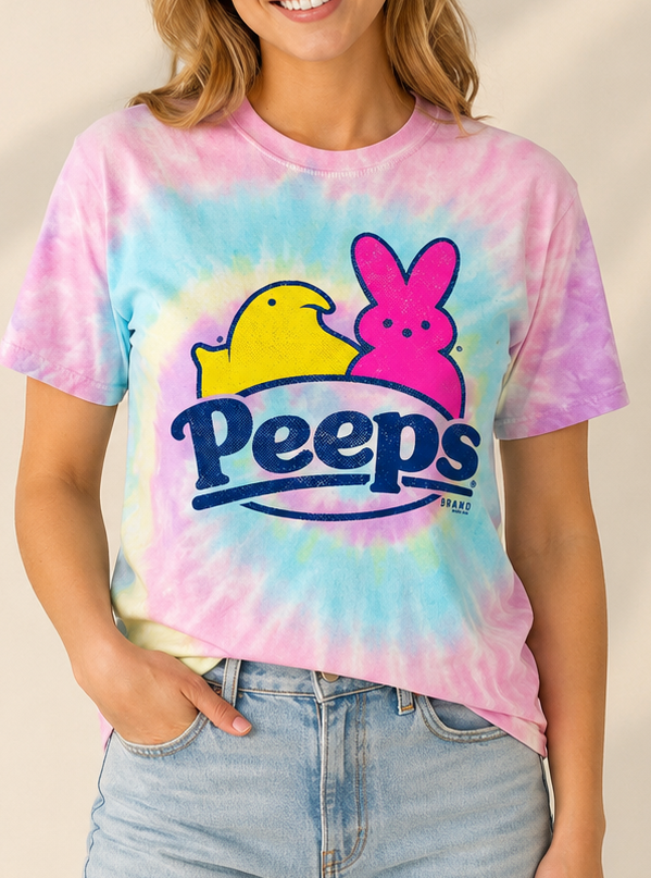 unisex peeps jelly bean tie dye shirt styled casually colorful candy lover easter outfit