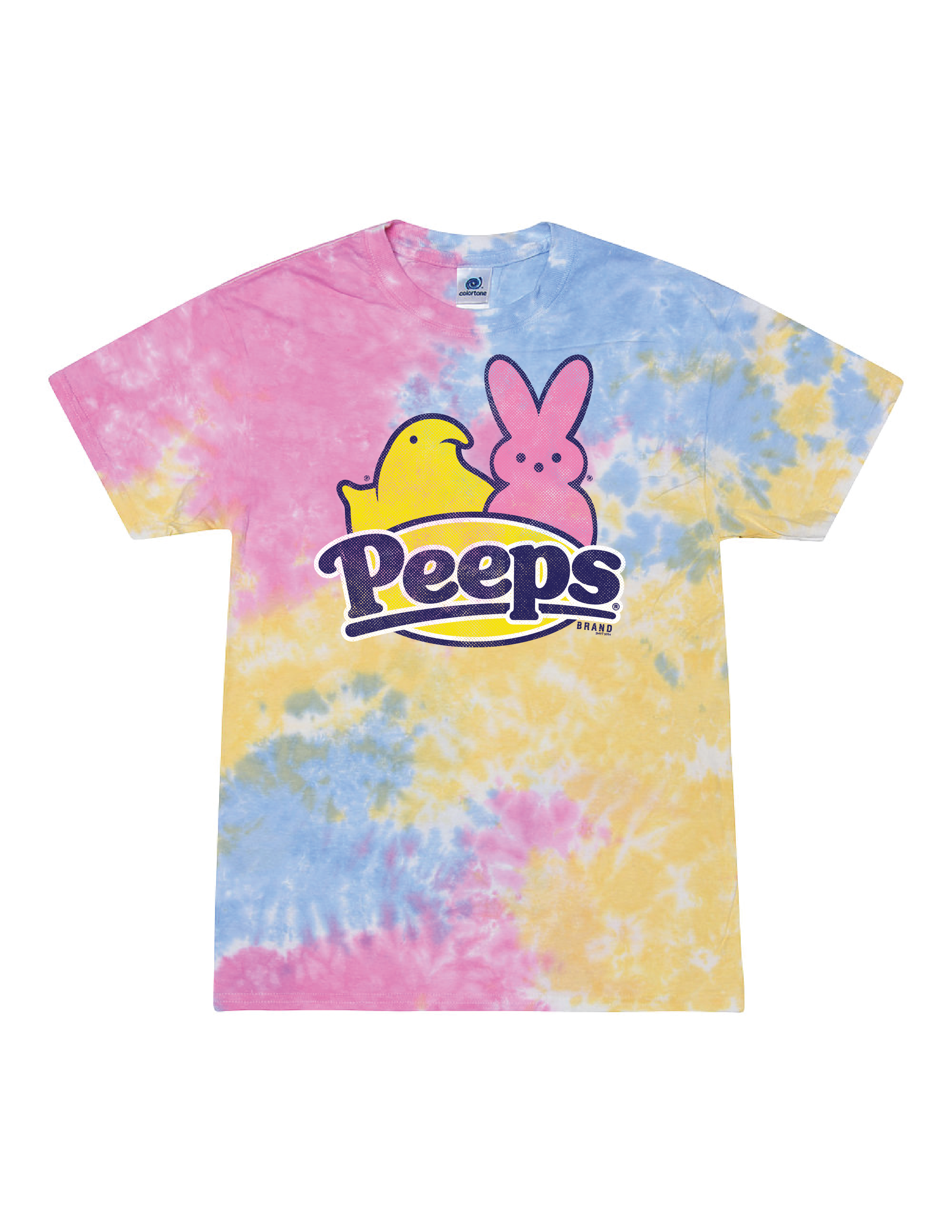 peeps sherbet tie dye graphic t shirt officially licensed candy brand unisex nostalgia tee easter apparel