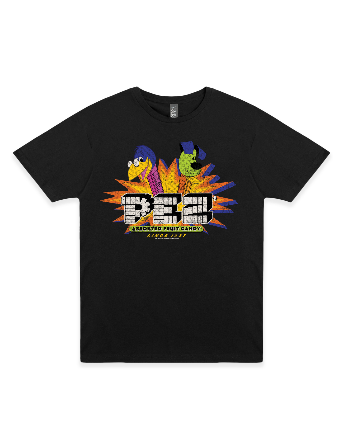 pez throwback candy explosion vintage graphic t shirt retro candy logo unisex tee