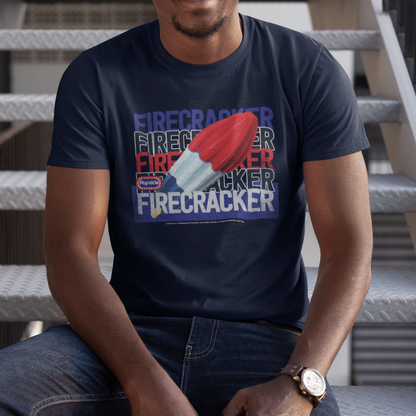 PREORDER | Popsicle® Firecracker Brand Colors T-Shirt – Vintage Red White & Blue Ice Pop Tee | Patriotic Summer Shirt | Americana Candy Apparel