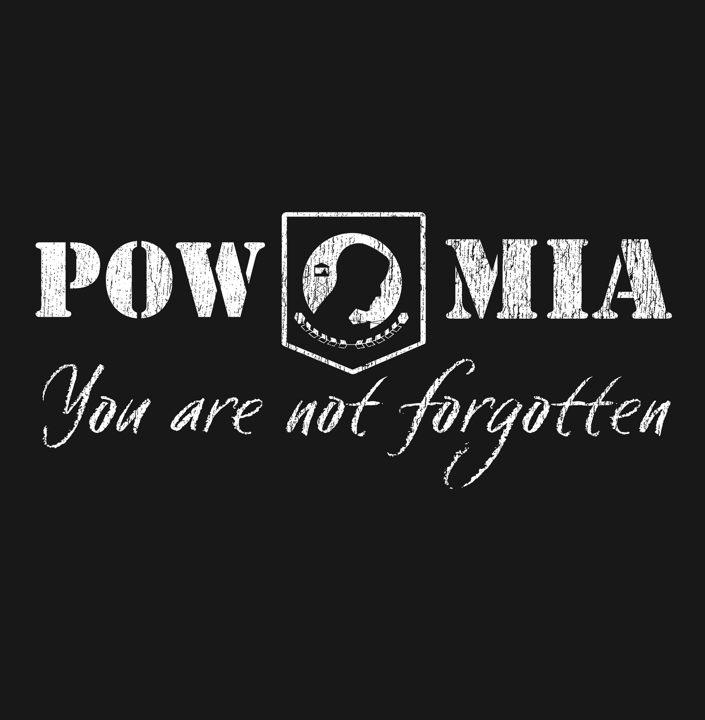 close up of pow mia prisoner of war missing in action graphic 