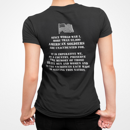 unisex pow mia remembrance t shirt worn casually patriotic military tribute outfit