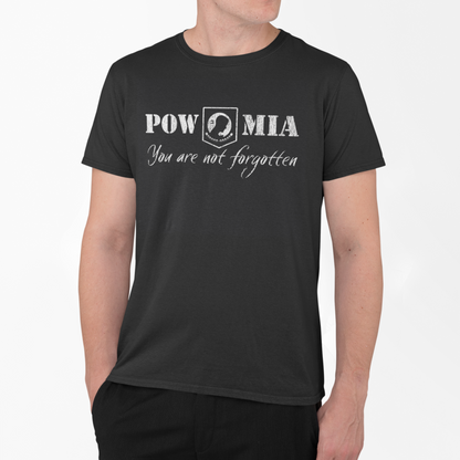 unisex pow mia remembrance t shirt worn casually patriotic military tribute outfit