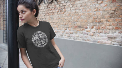 The Medal of Saint Benedict Unisex Shirt - Heather Black