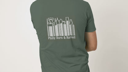 GOLDENBERG’S® PEANUT CHEWS® Philly Born & Raised Skyline Barcode Tee “Limited Edition” Philly Hometown Edition