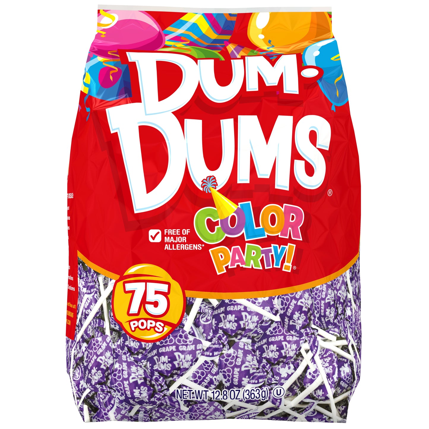 Spangler Dum Dum Color Party Gusset Bag Purple -Grape 12.8oz