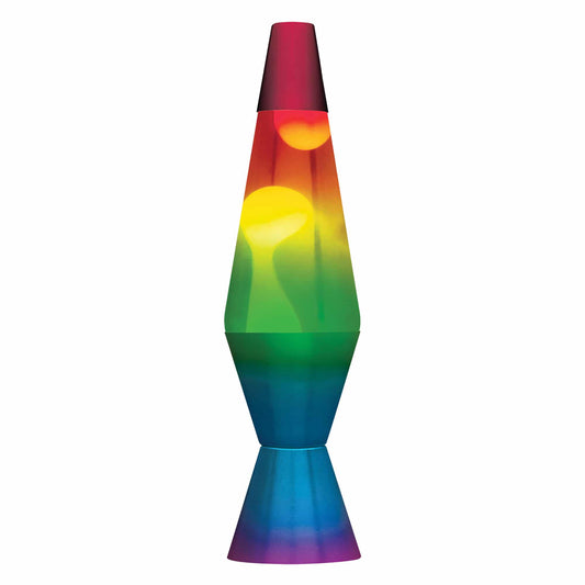 14.5" Lava Lamp Rainbow- White/Clear/Tricolor