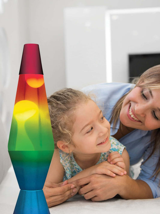 14.5" Lava Lamp Rainbow- White/Clear/Tricolor