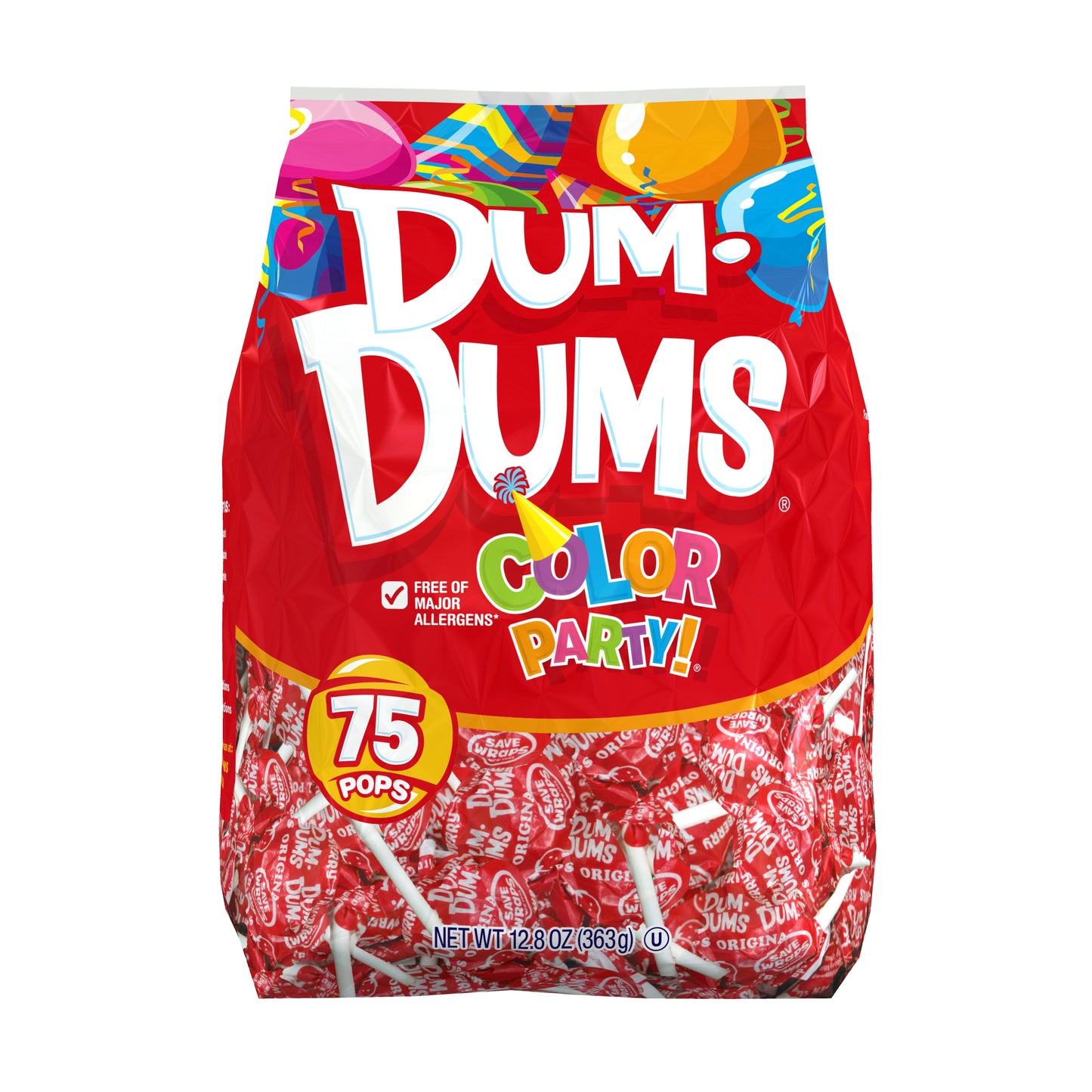 Spangler Dum Dum Color Party Gusset Bag Red -Strawberry 12.8oz