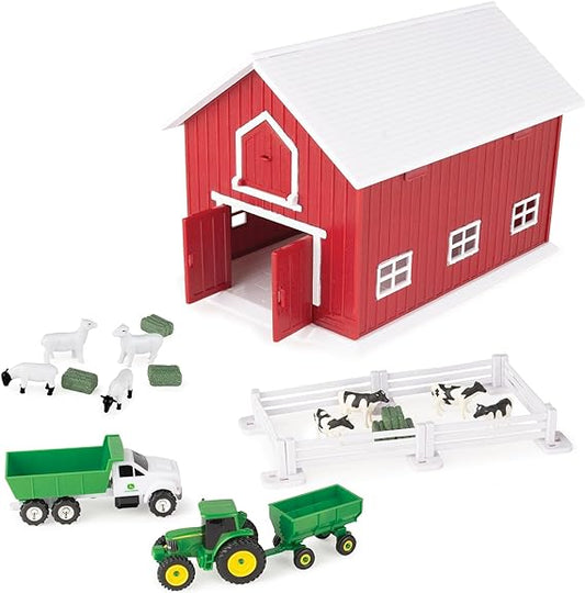John Deere 24 Piece Farm Playset with Red Barn
