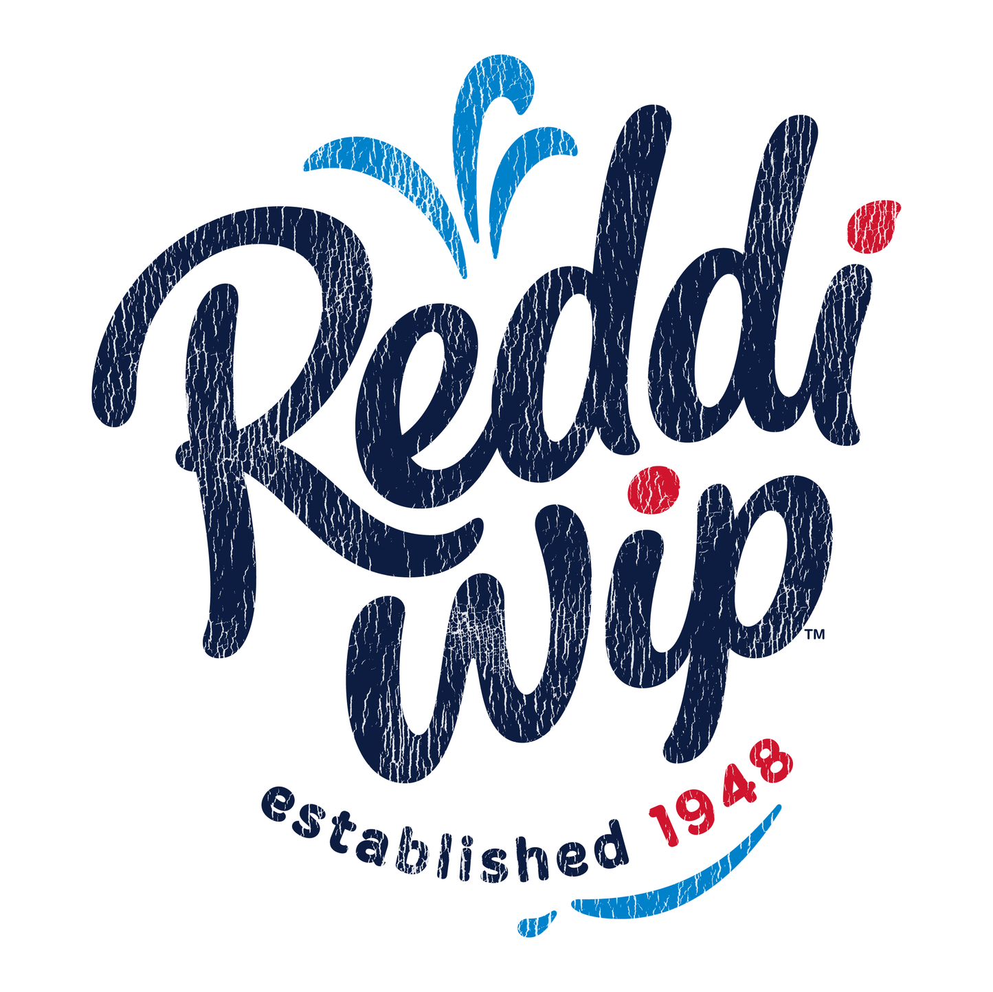 close up of reddi wip retro whipped cream logo graphic