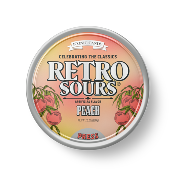 Retro Sours 60g (2.12oz) Tin Peach