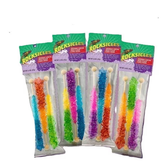 Rocksicles Rock Candy Sticks 2.4oz 3ct Peg Bag