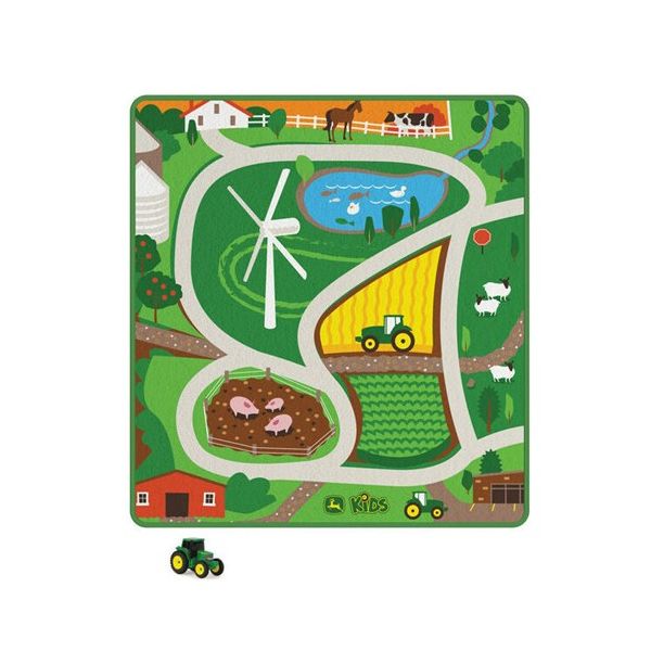 John Deere Rug Playmat Assortment Farm with Tractor and Construction with Skid