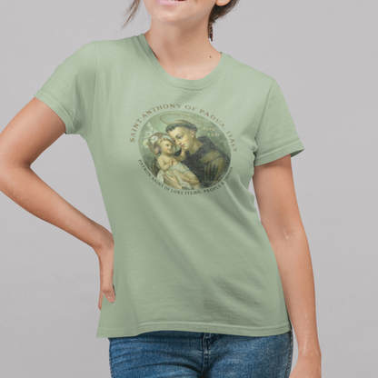 unisex saint anthony catholic shirt styled casually faith inspired outfit