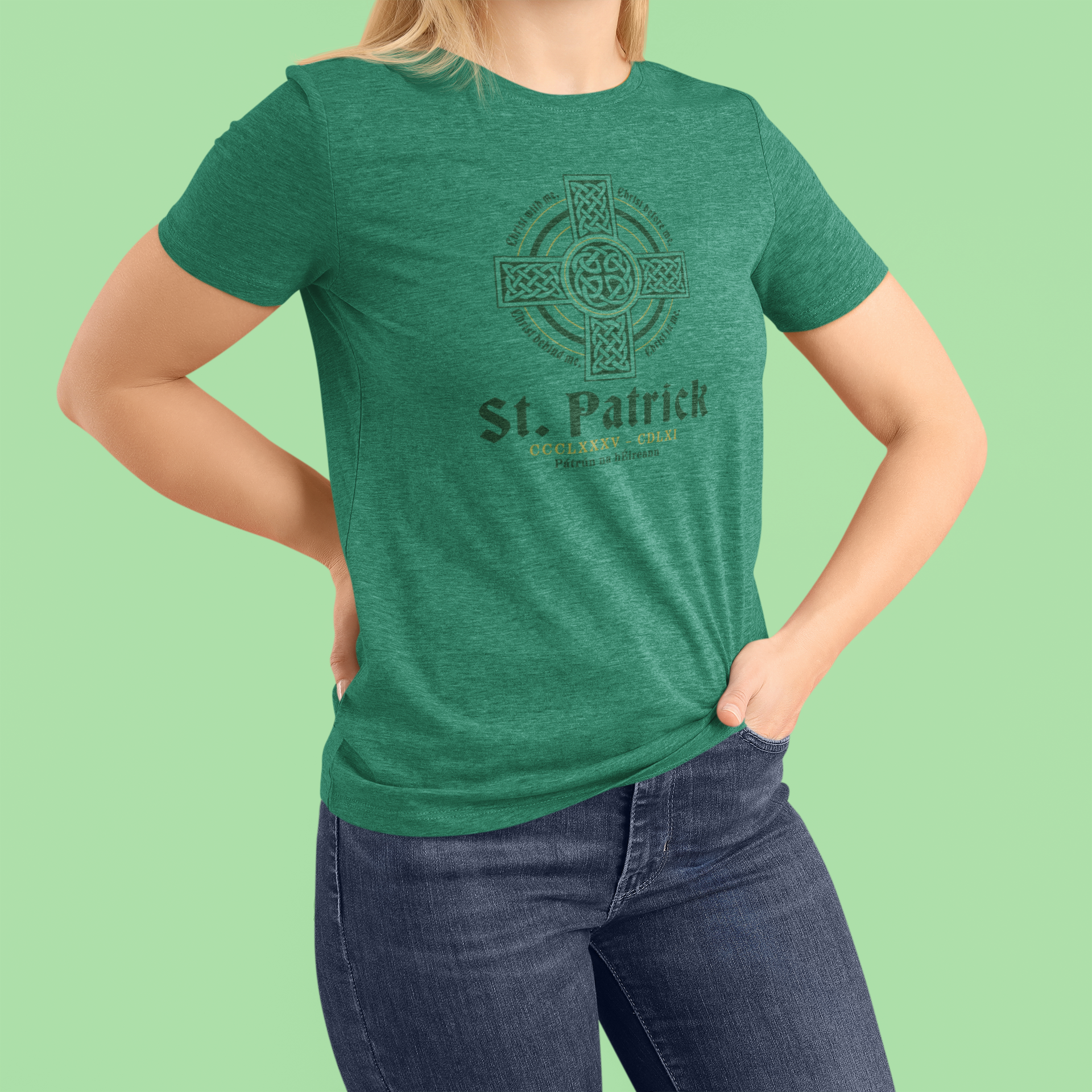 unisex saint patrick catholic shirt styled casually irish faith inspired outfit